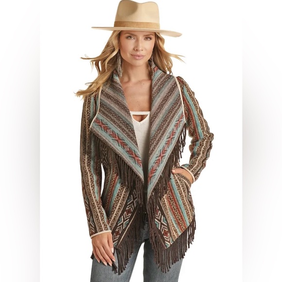 Powder River Aztec Wool Jacket size M - Picture 15 of 16